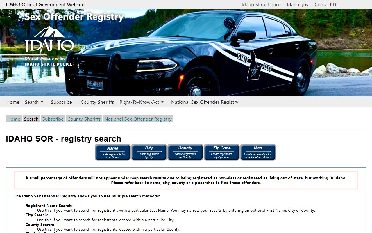 Benewah County arrest records Idaho sex offender registry source