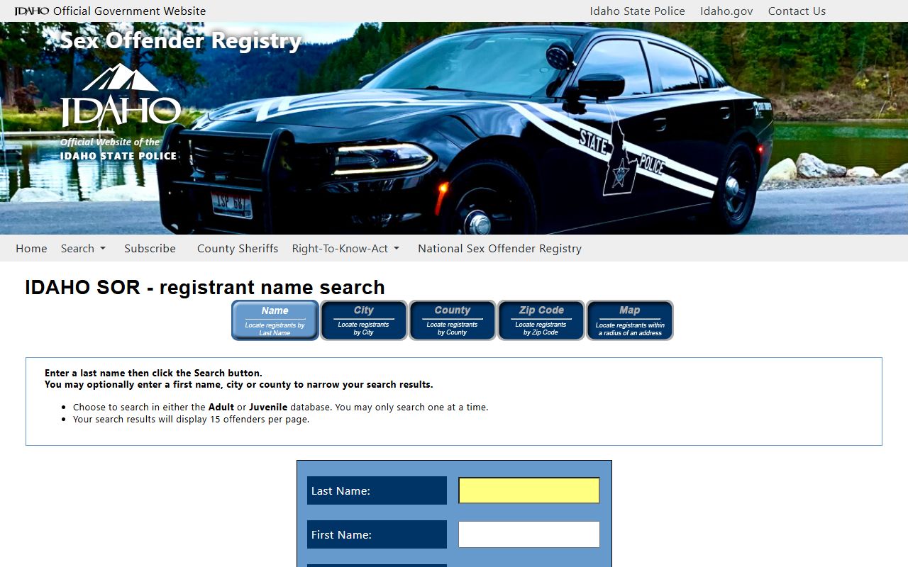 Benewah County arrest records Idaho sex offender name search source