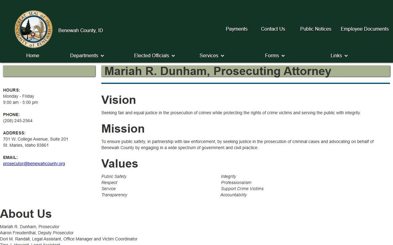 Benewah County criminal court records prosecutor source