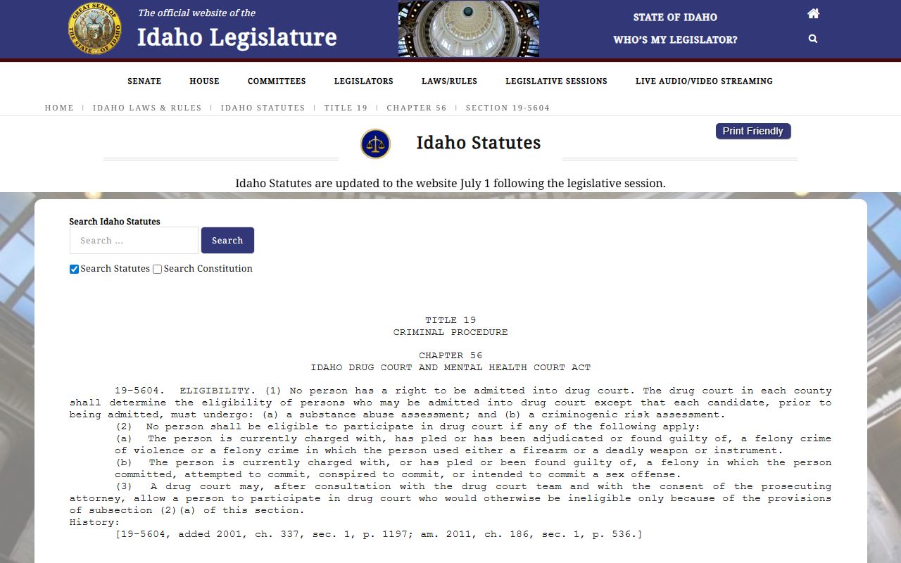 Benewah County criminal court records Clean Slate shielding statute