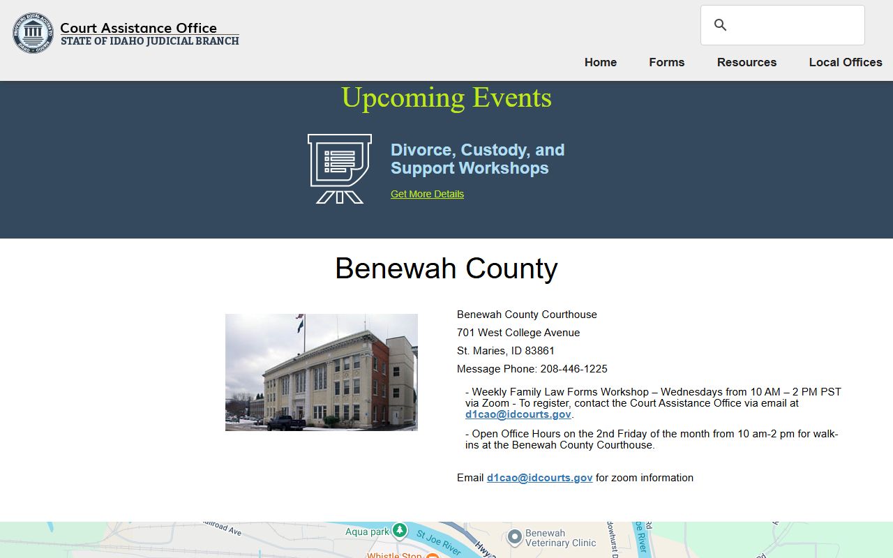Benewah County court records Court Assistance Office source