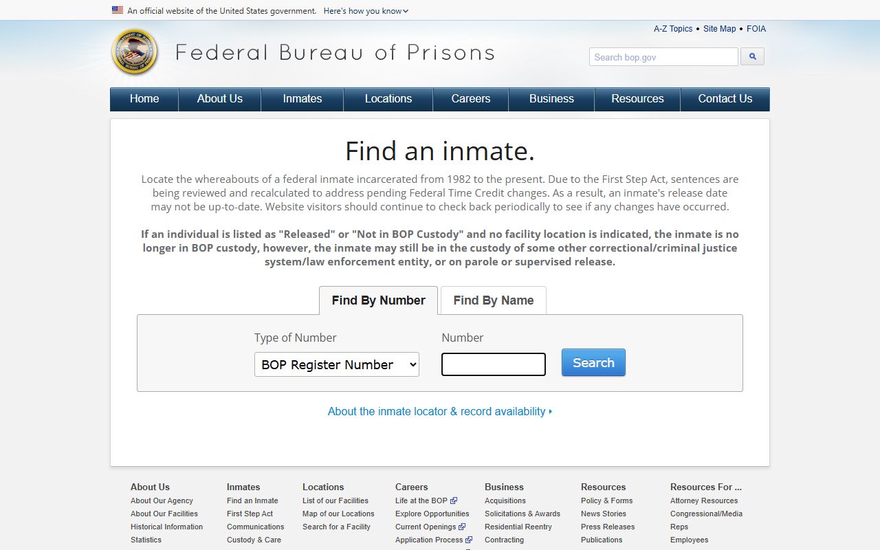 Benewah County inmate records federal BOP inmate locator