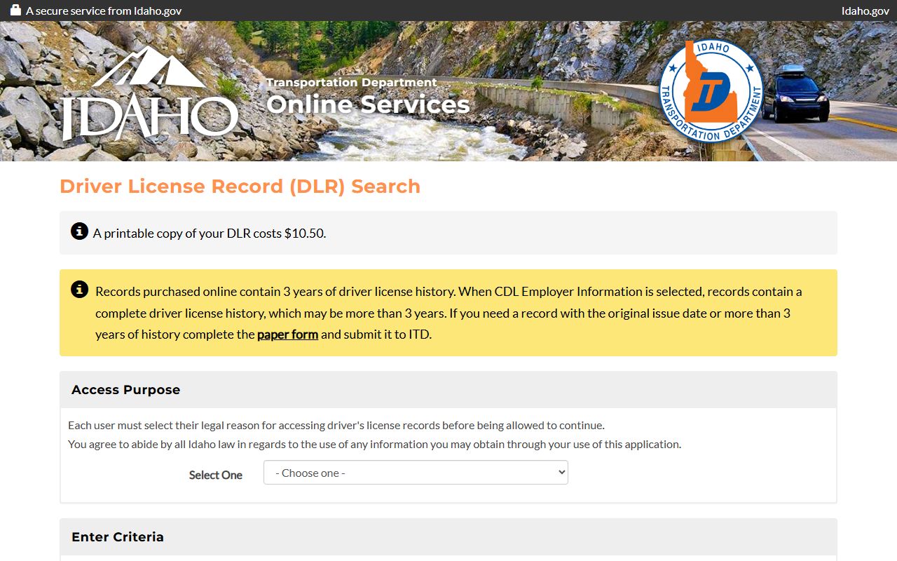 Benewah County traffic court records Tyler Idaho driver record search