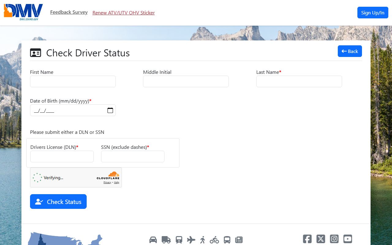 Benewah County traffic court records Idaho DMV driver status check